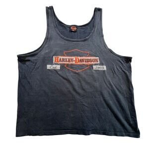 Vintage 1992 Harley Davidson Tank Top XXL Stuart Florida Holoubek Black USA Made